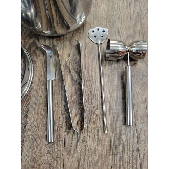 Godinger Stainless Steel Ice BUCKET & SHOOTER Set Bar Tools Mix Drink Set - Picture 2 of 10